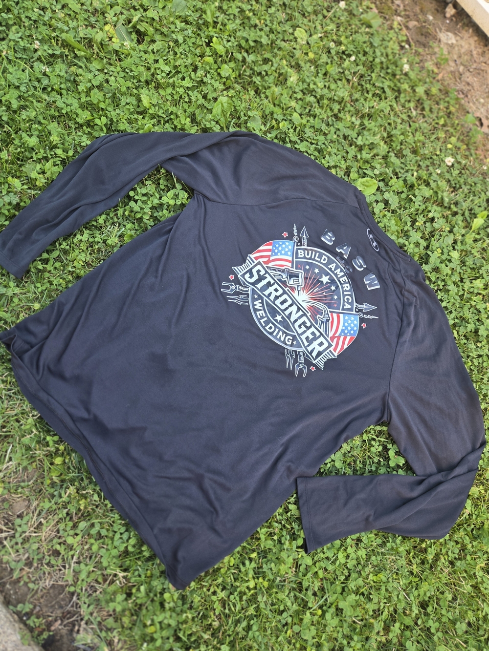 Othr Black Long-Sleeve Graphic Tee with American Welding Emblem